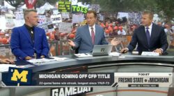 Nick Saban on the College GameDay set.